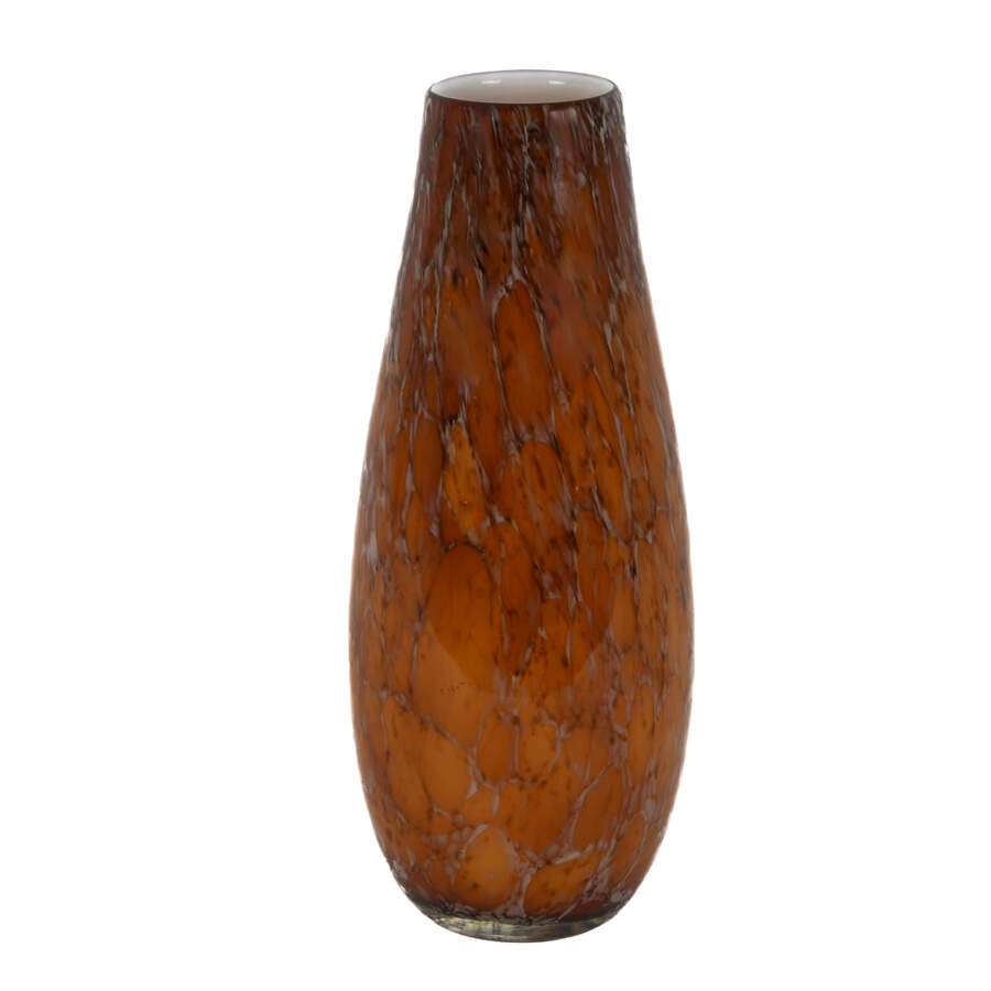 Amber Speckled Amber Art Glass Vase-6