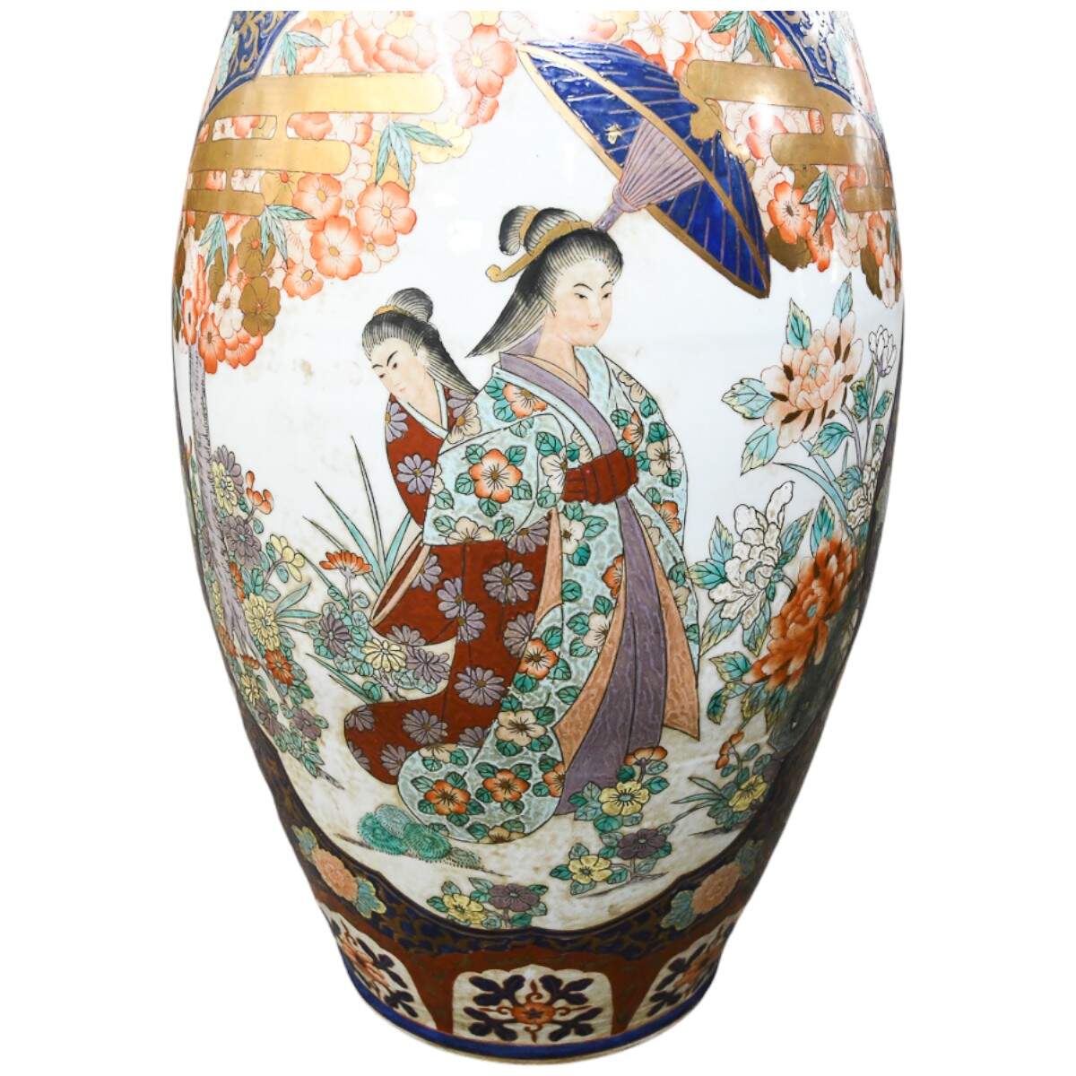 Antique Meiji Imari Ruffled Trumpet Palace Vase-10