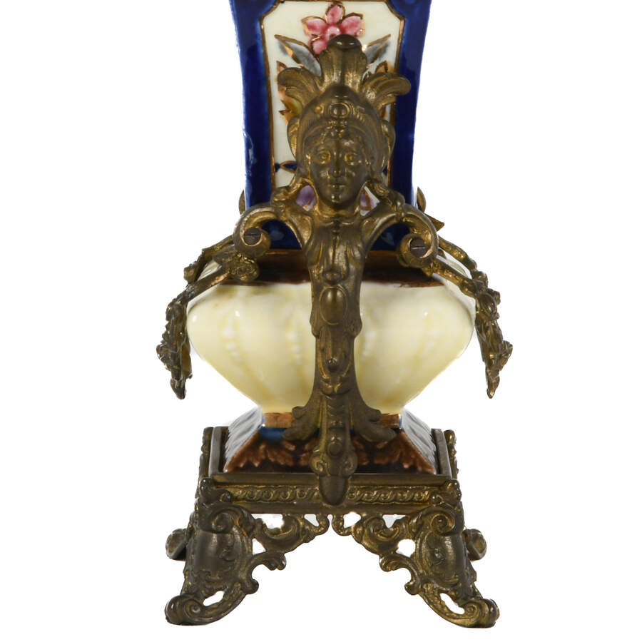 Asian Square Vase on Footed Pedestal-3