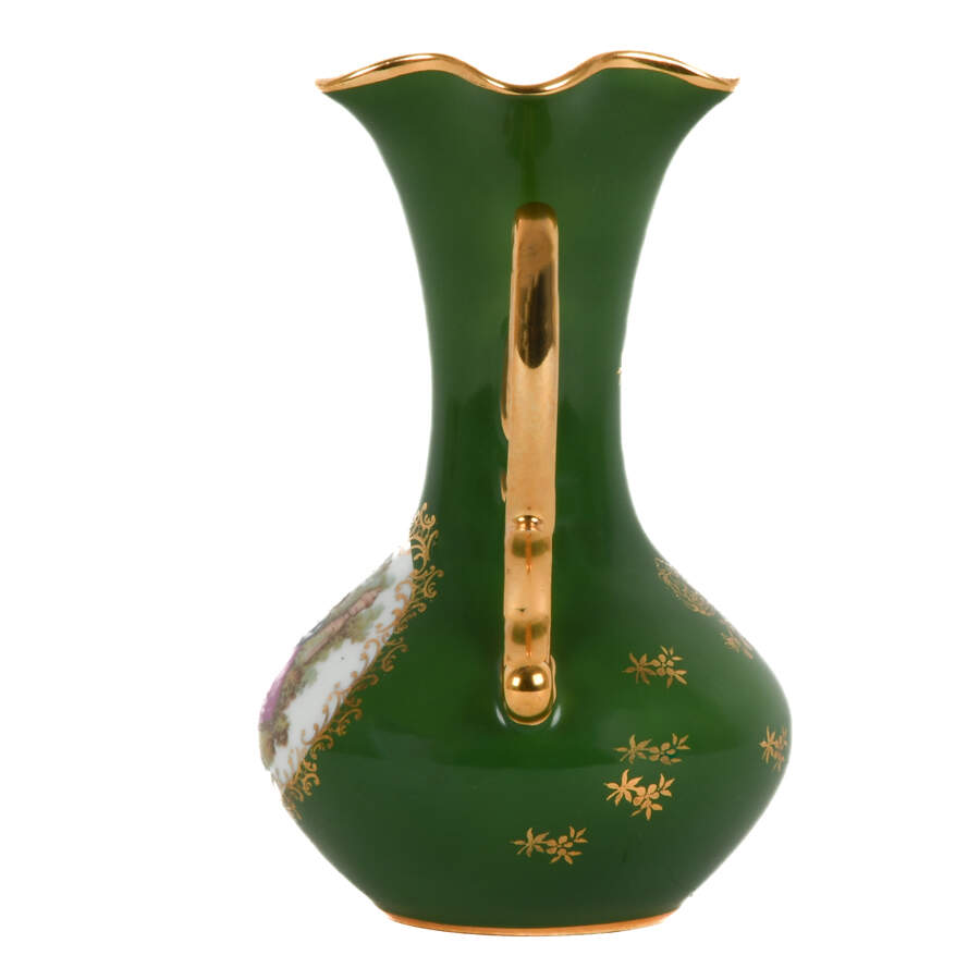 Limoges Two Handle Vase Green Garden Scene-2