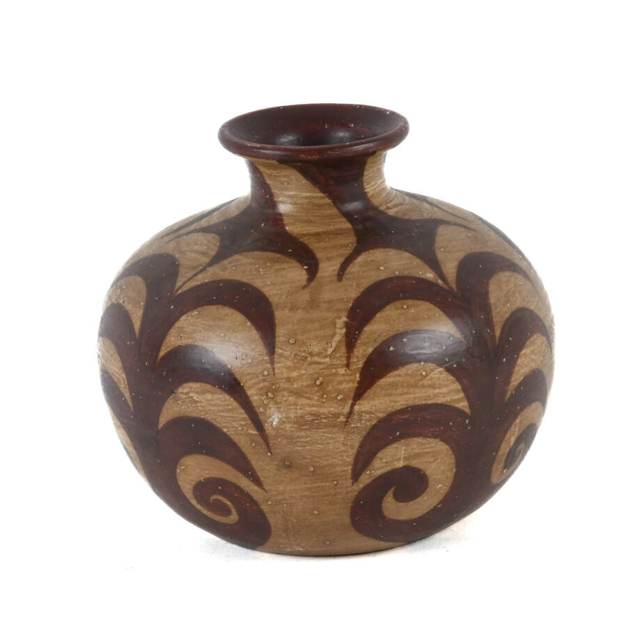 Swirl Brown and Burgundy Design Vase-2