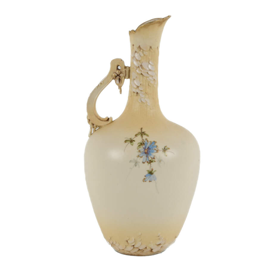 Antique Teplitz Floral Vase Ewer-3