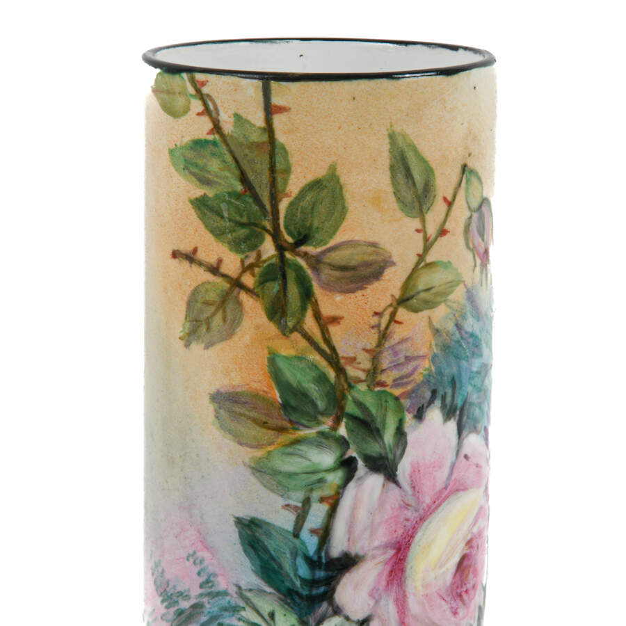 Antique Limoges Hand-Painted Floral Vase-5
