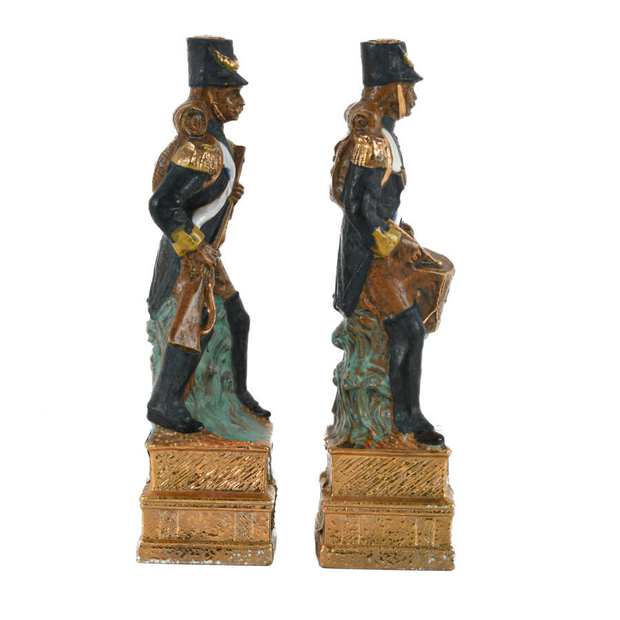 Pair of Italian Napoleon Era Soldier Bardi Wine Decanters-4
