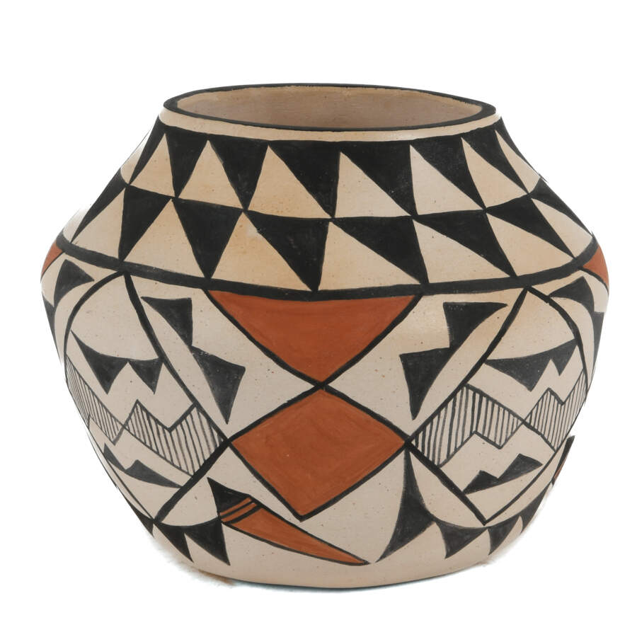 Signed Acoma Polychrome Pottery Vase-2