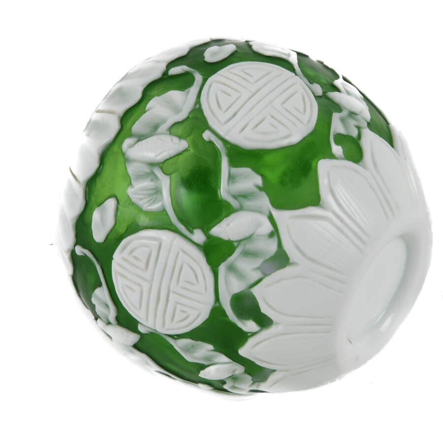 Antique Green and White Peking Glass Bowl-5
