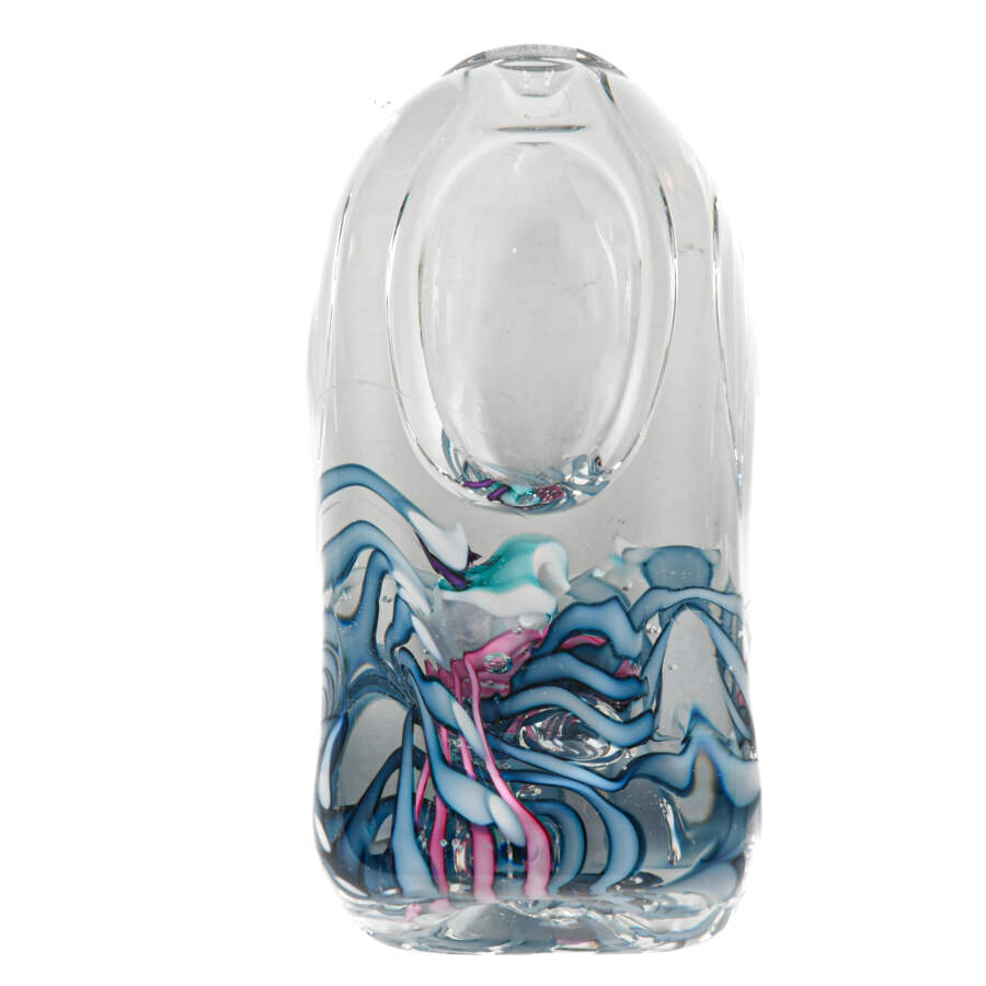 Art Glass Square Base Vase-3