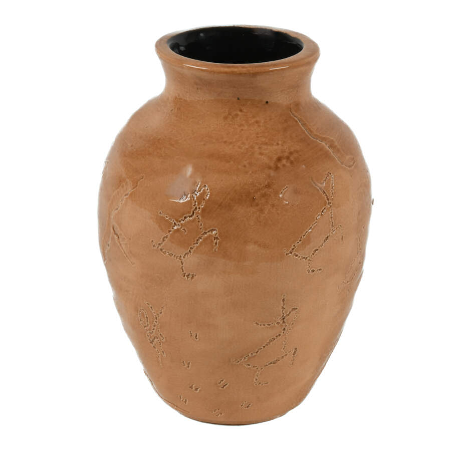 Native American New Mexican Ancient Cosmos Vase Signed Keith Chino-3