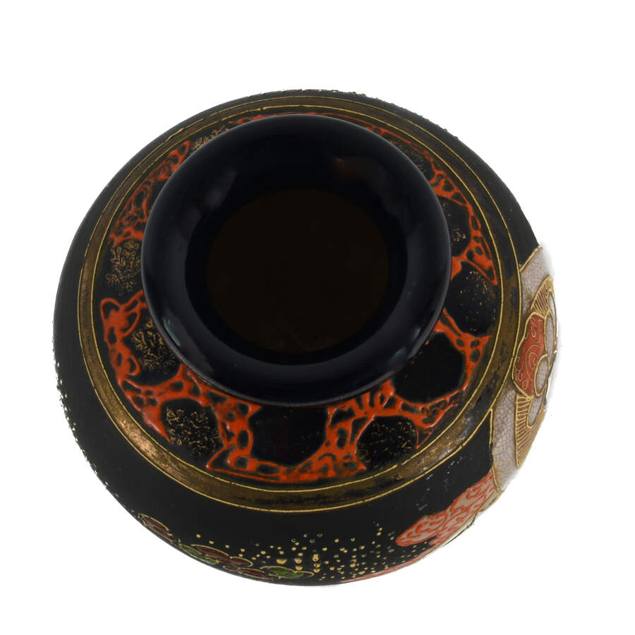 Antique Japanese Satsuma Portrait Vase-5