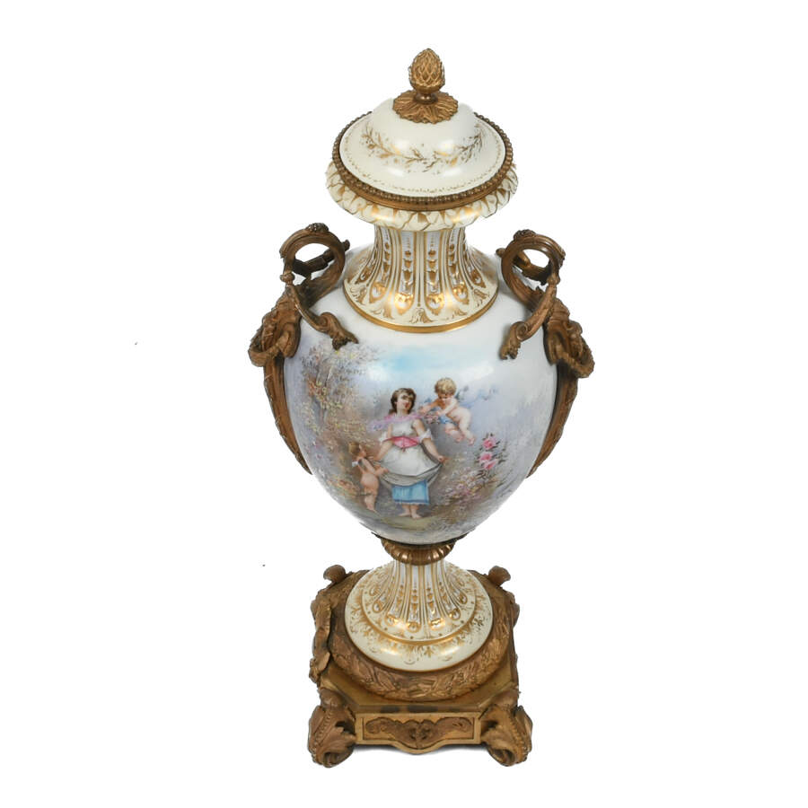 Large 19th-Century Sèvres Style Scenic Urn-4