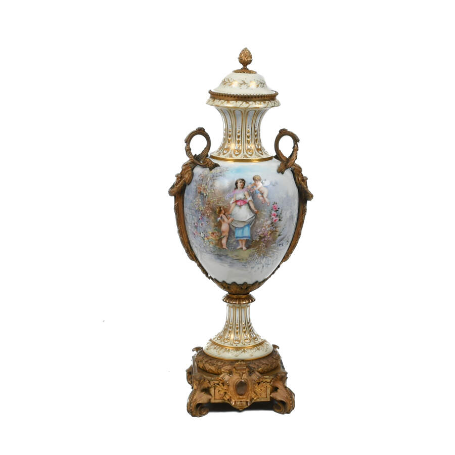 Large 19th-Century Sèvres Style Scenic Urn-1