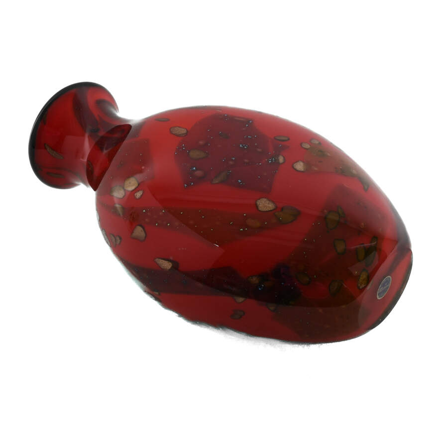 Murano Red Art Glass Vase from Cristalleria D'Arte-6