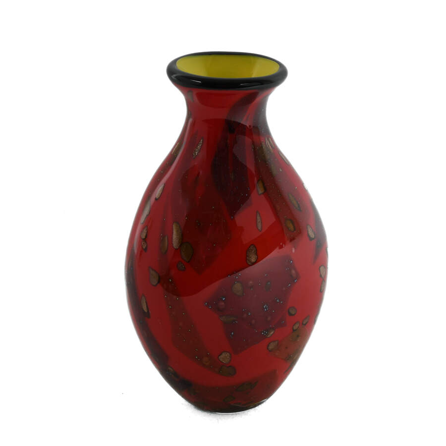 Murano Red Art Glass Vase from Cristalleria D'Arte-3