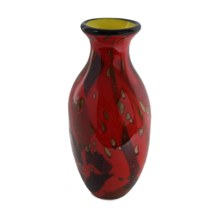 Murano Red Art Glass Vase from Cristalleria D'Arte-2