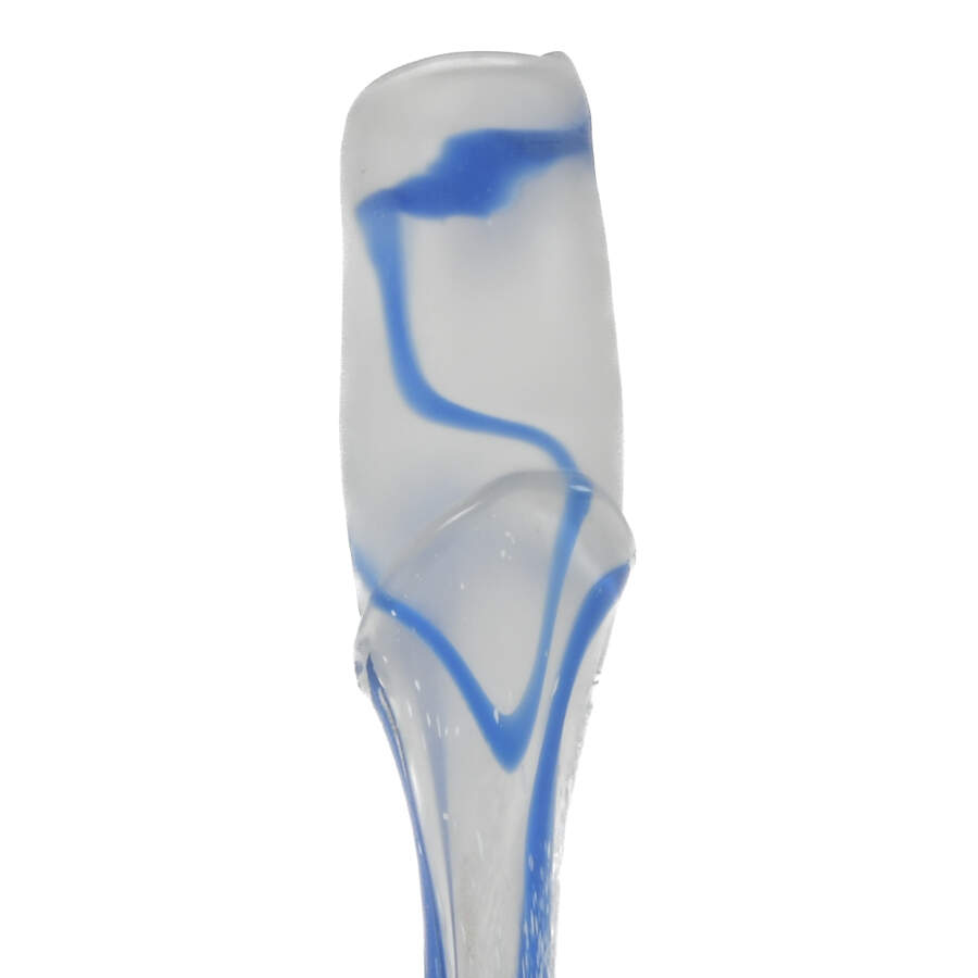 Murano Frosted White and Blue Art Glass Vase-2