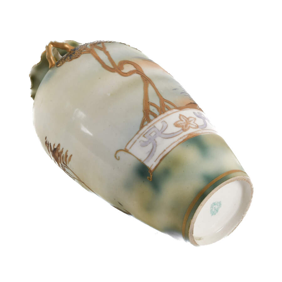 Nippon Hand-Painted Scenic Landscape Vase-4