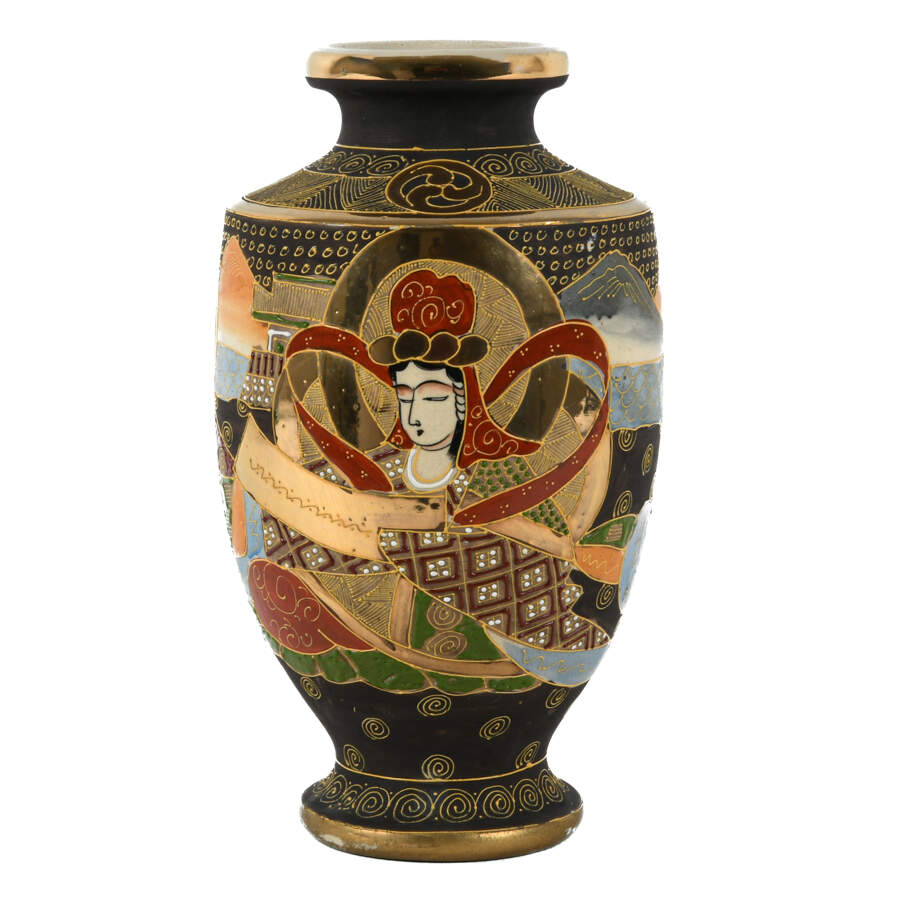 Japanese Satsuma Figural Vase-3