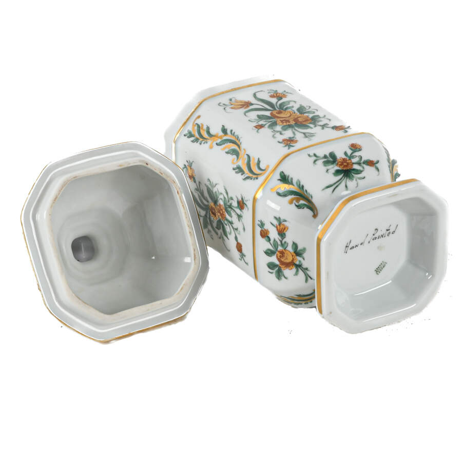Limoges French Hand-Painted Lidded Jar-6