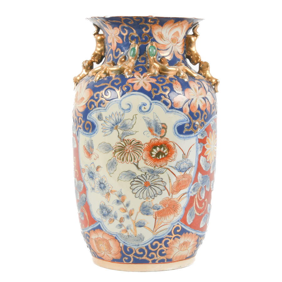 Antique Chinese Imari Butterfly Vase-5
