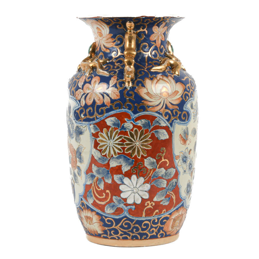 Antique Chinese Imari Butterfly Vase-3