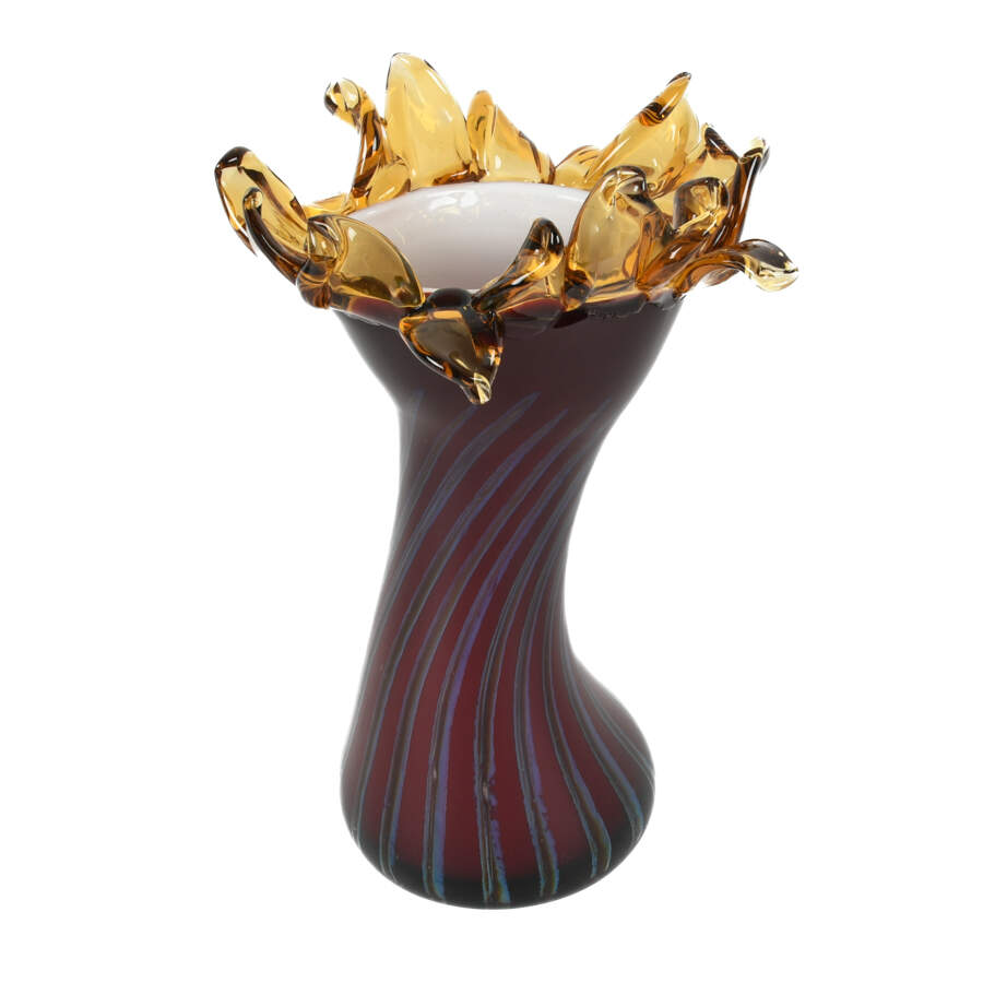 Chip Scarborough Handkerchief Form Art Glass Vase-1