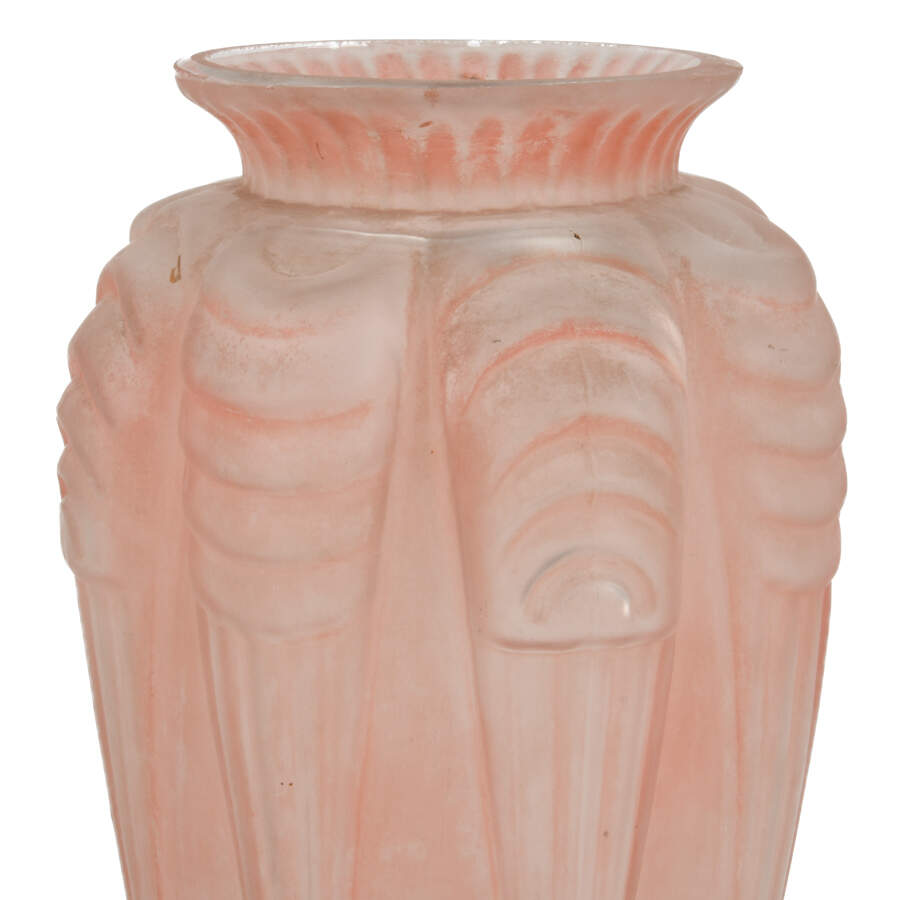 French Raspberry Toned Art Glass Vase-3