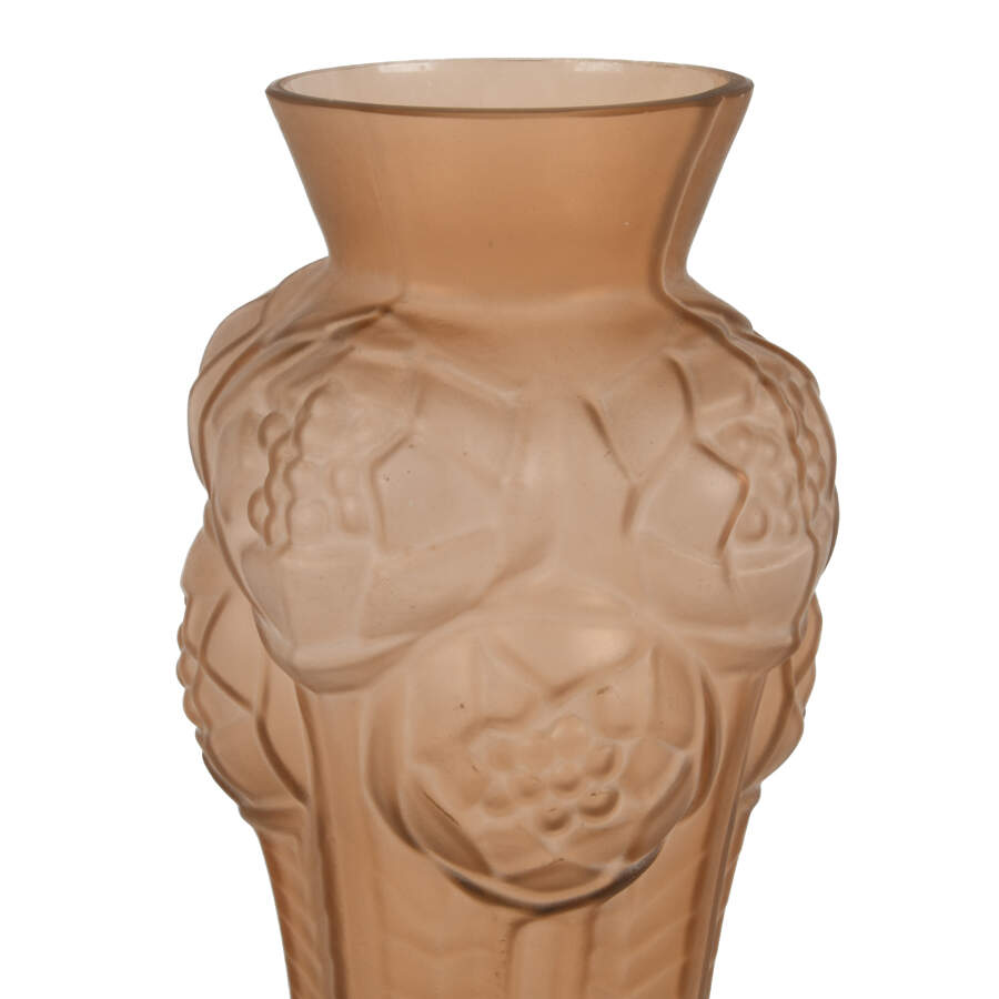 French Smokey Toned Art Glass Vase-4
