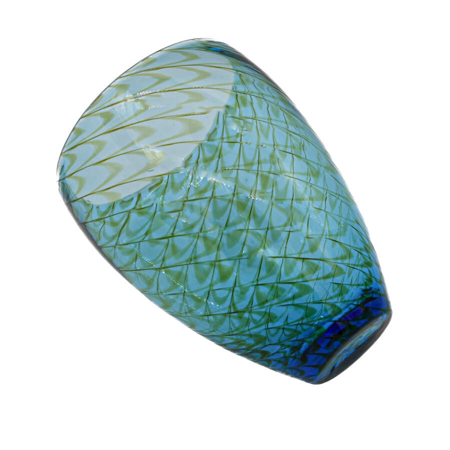 Art Glass Hand-Blown Swirl Form Vase-4
