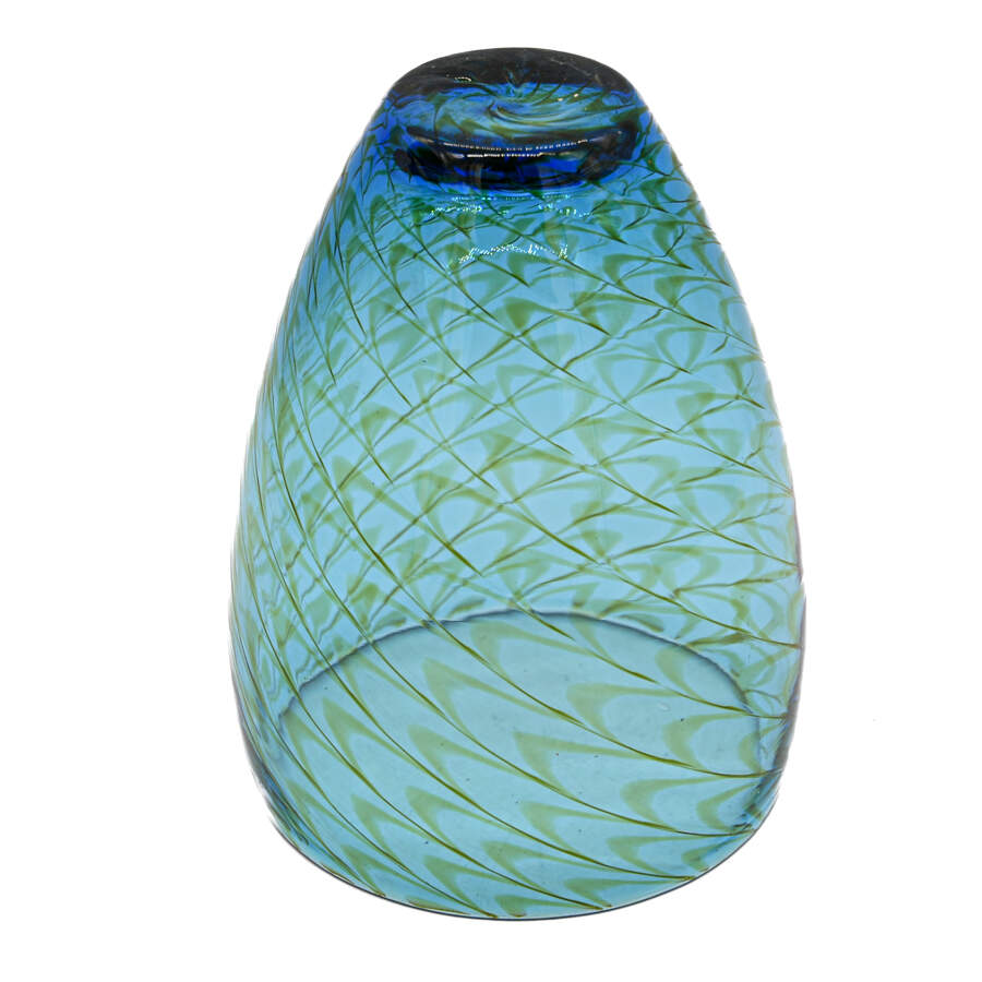 Art Glass Hand-Blown Swirl Form Vase-3