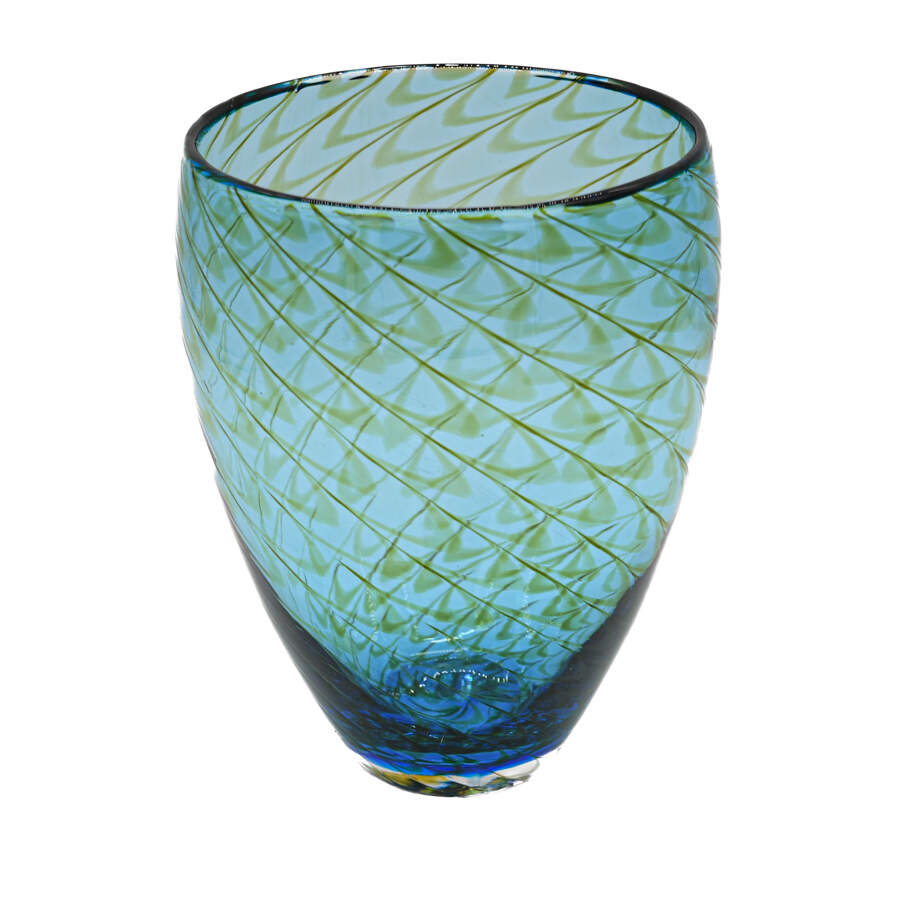Art Glass Hand-Blown Swirl Form Vase-2