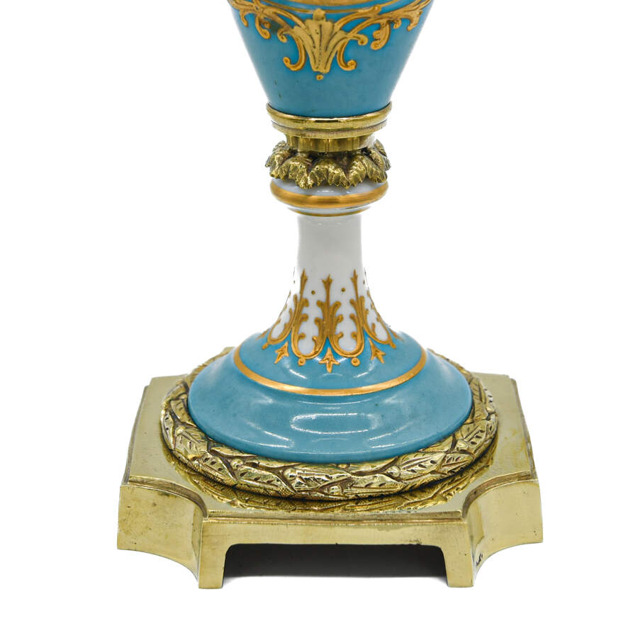 Antique French Porcelain Sèvres Style Covered Urns-5