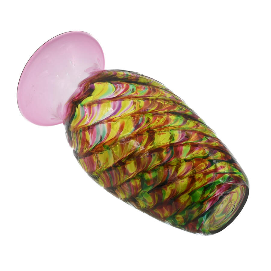 Mid-Century Multi-Color Art Glass Vase-5