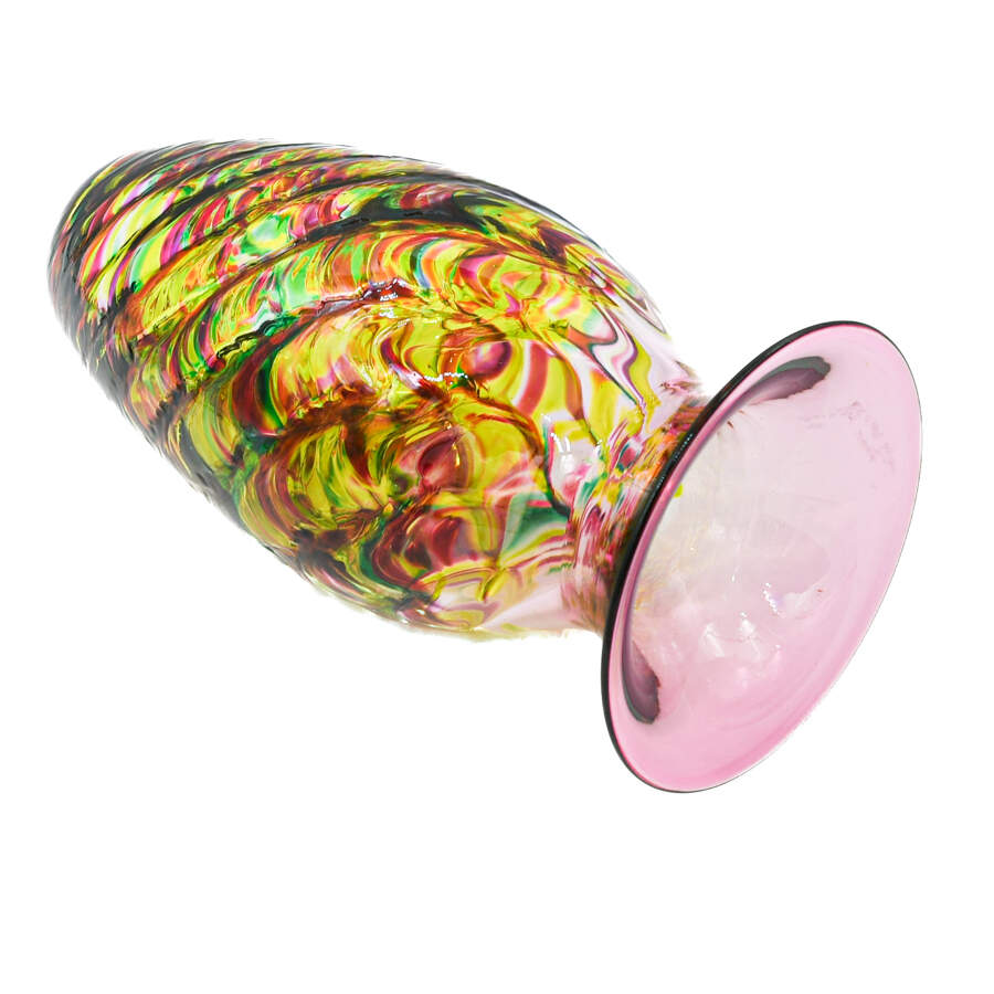 Mid-Century Multi-Color Art Glass Vase-4