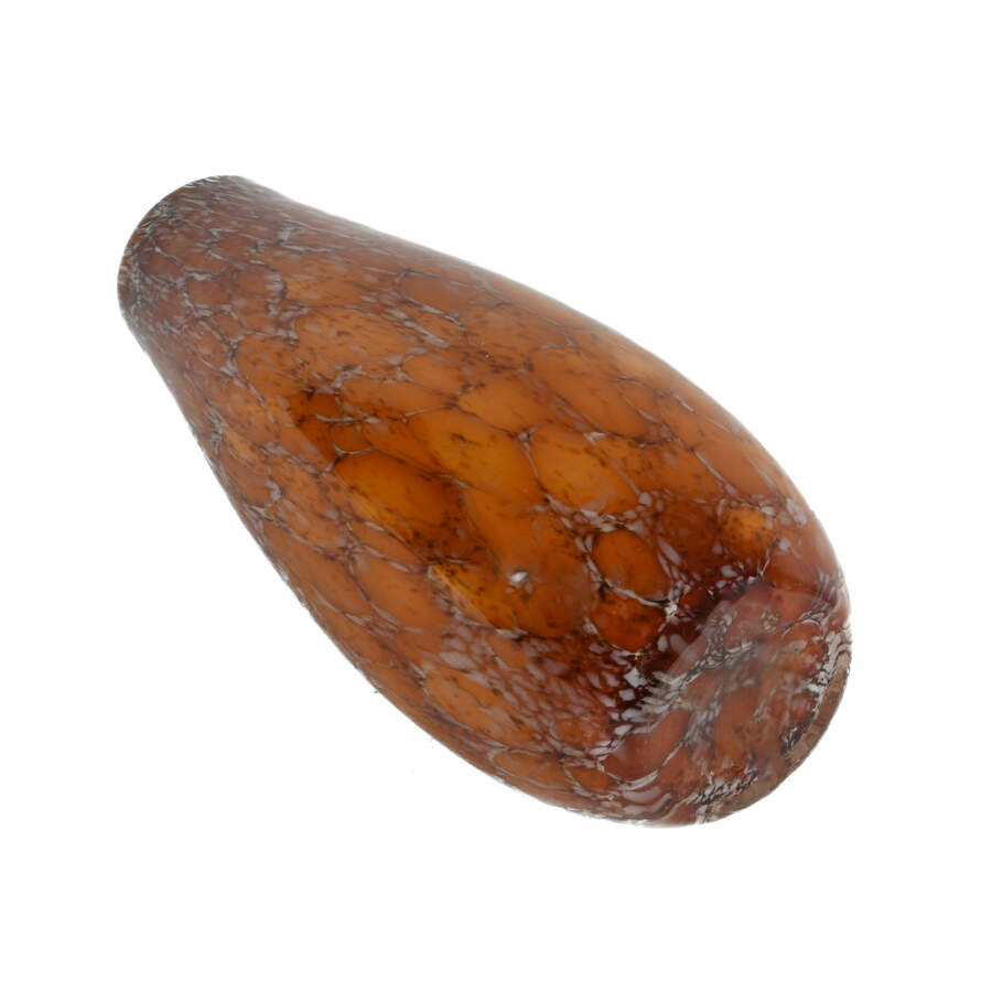 Amber Speckled Amber Art Glass Vase-5