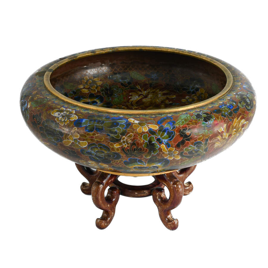 Large Chinese Cloisonné Bowl-1