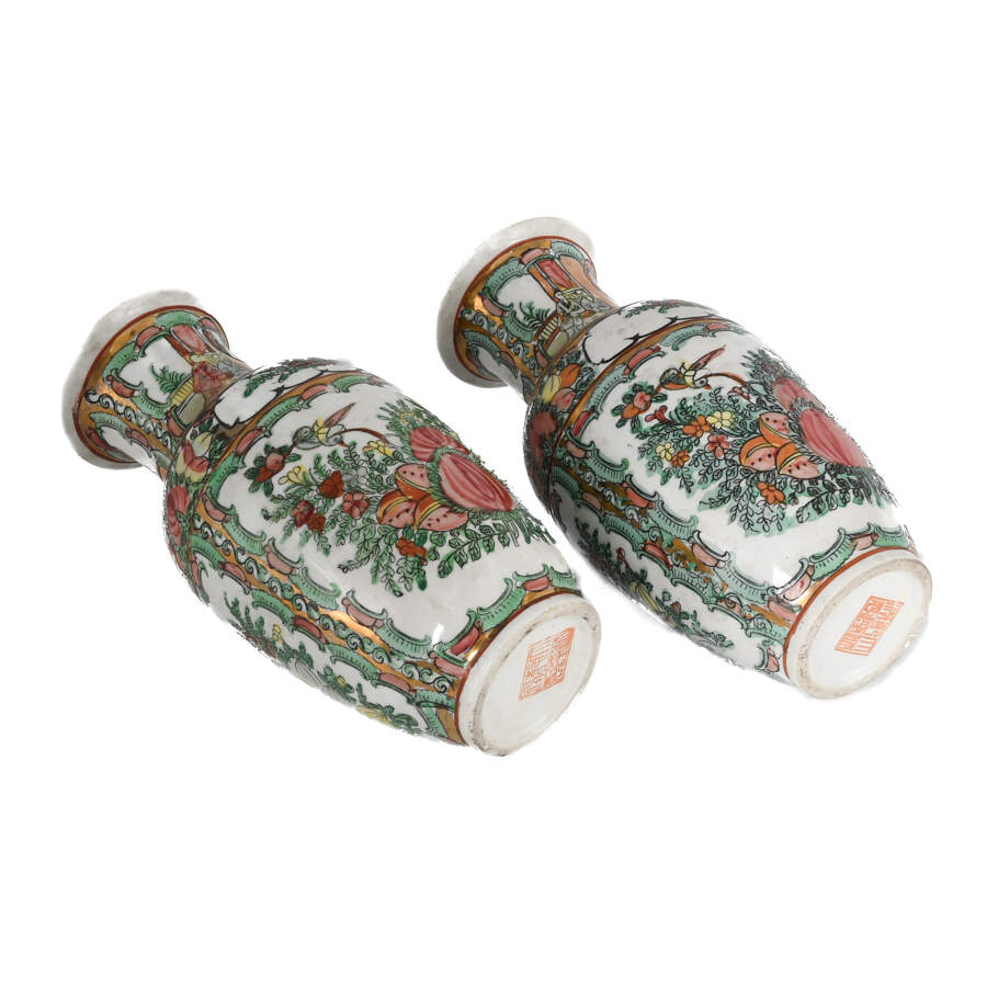 Pair of Chinese Famille Verte Vases-2