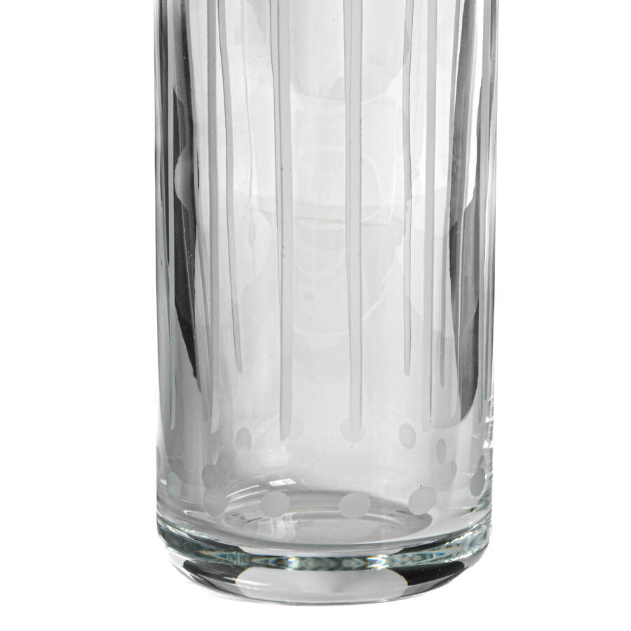 Global Views Portuguese Crystal Decanter with Dots and Straight Lines-3