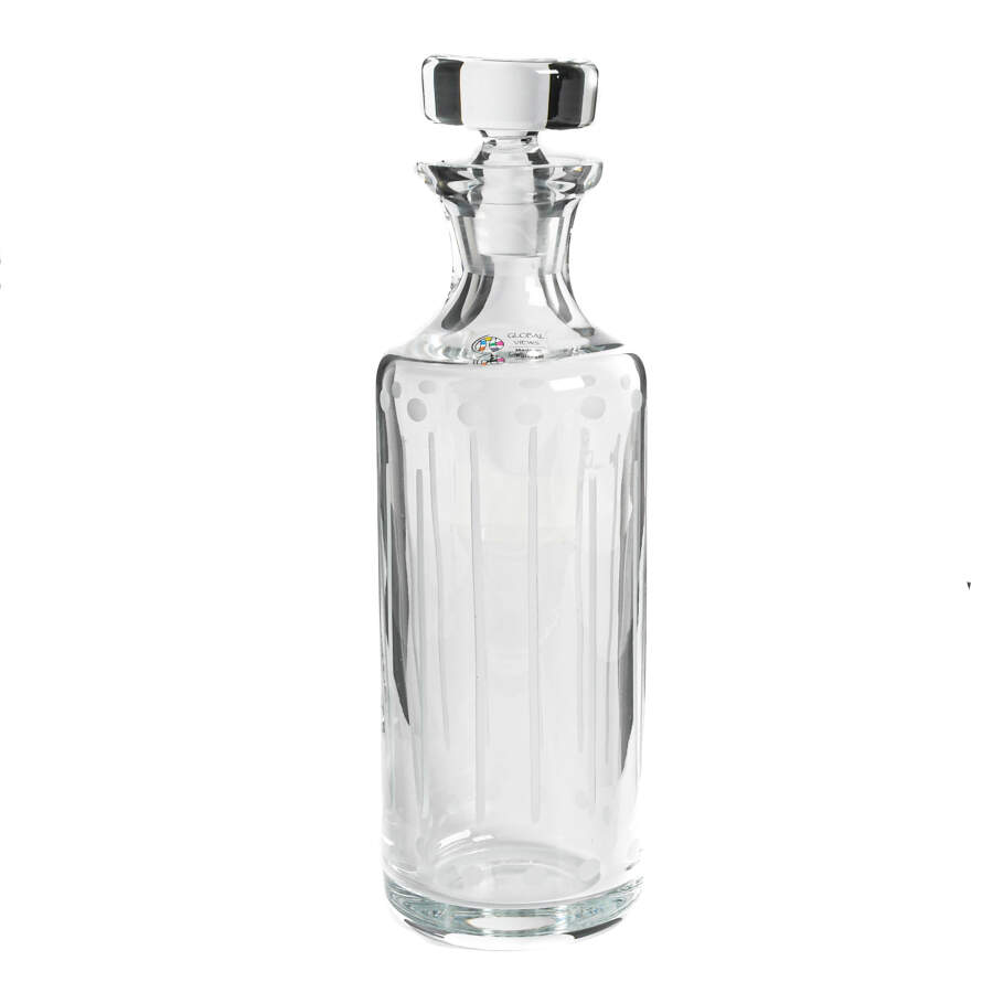 Global Views Portuguese Crystal Decanter with Dots and Straight Lines-1