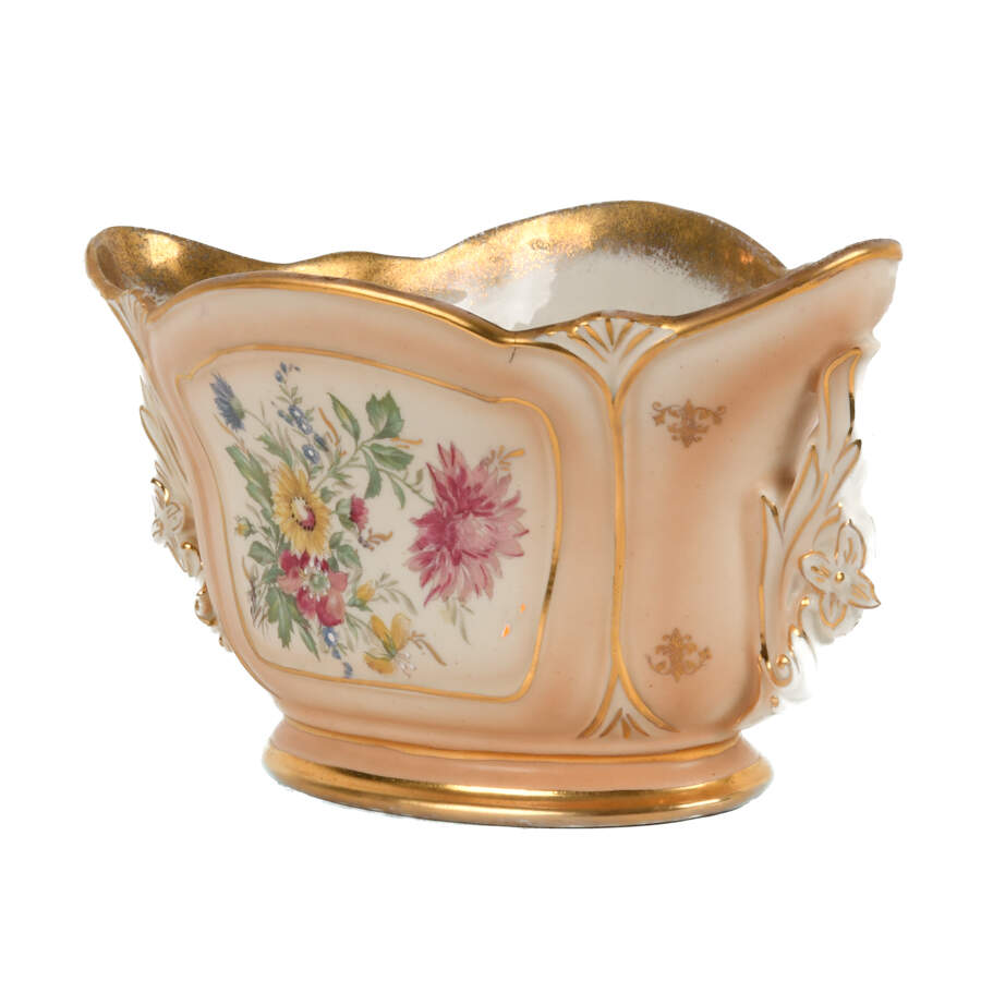 Continental Hand Painted and Gilt Decorated Floral Centerpiece-3