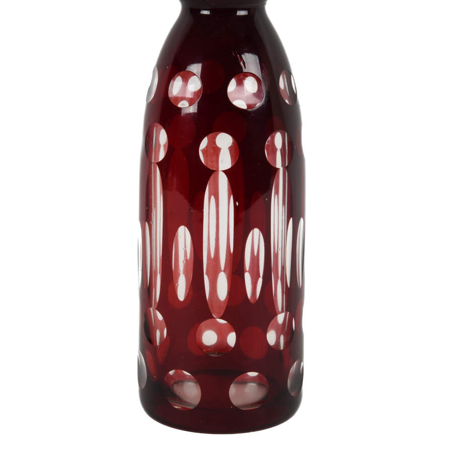 Cezch Cranberry Coin Dot  Decanter-4