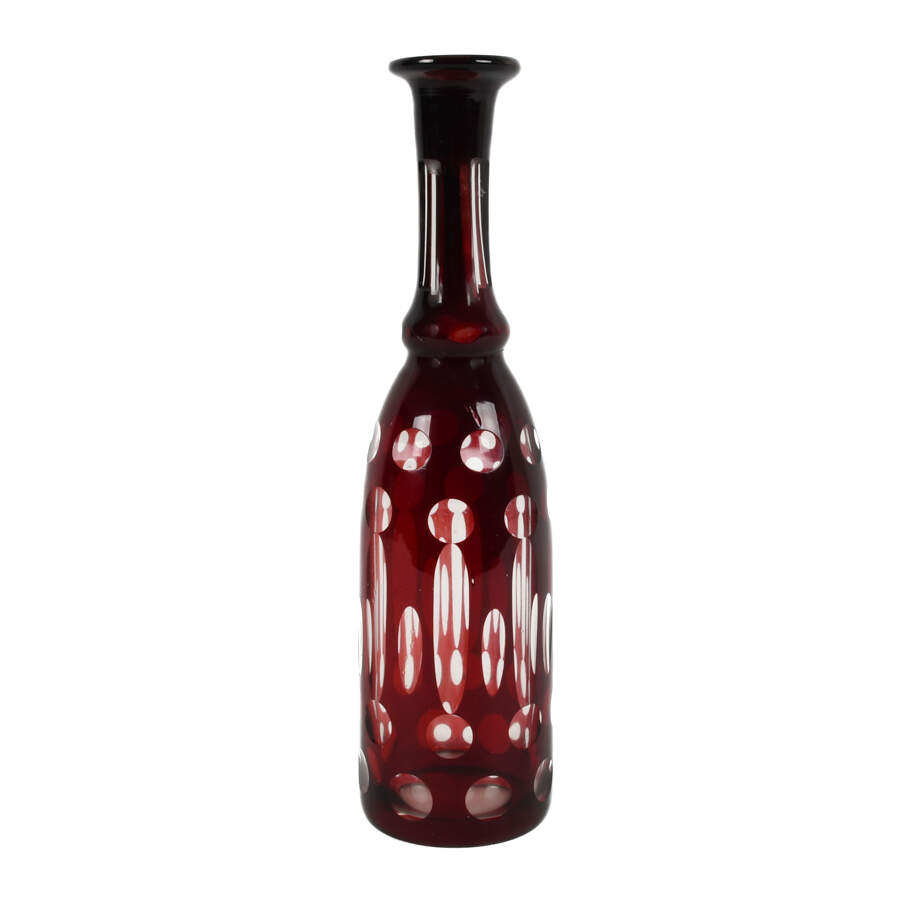 Cezch Cranberry Coin Dot  Decanter-3