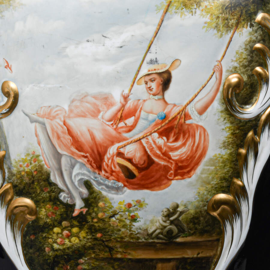 Antique Monumental Limoges Hand-Painted Vase-15