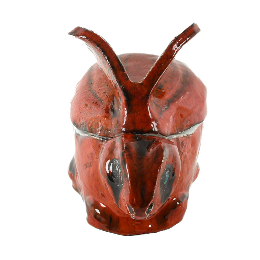Drip Glazed Majolica Rabbit Form Casserole-2