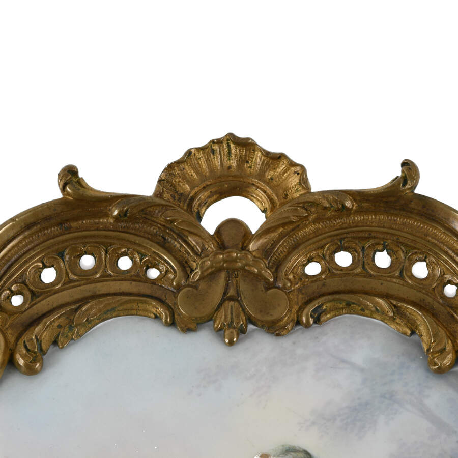Antique Gilt Bronze and Hand-Painted Sèvres Porcelain Tray-6
