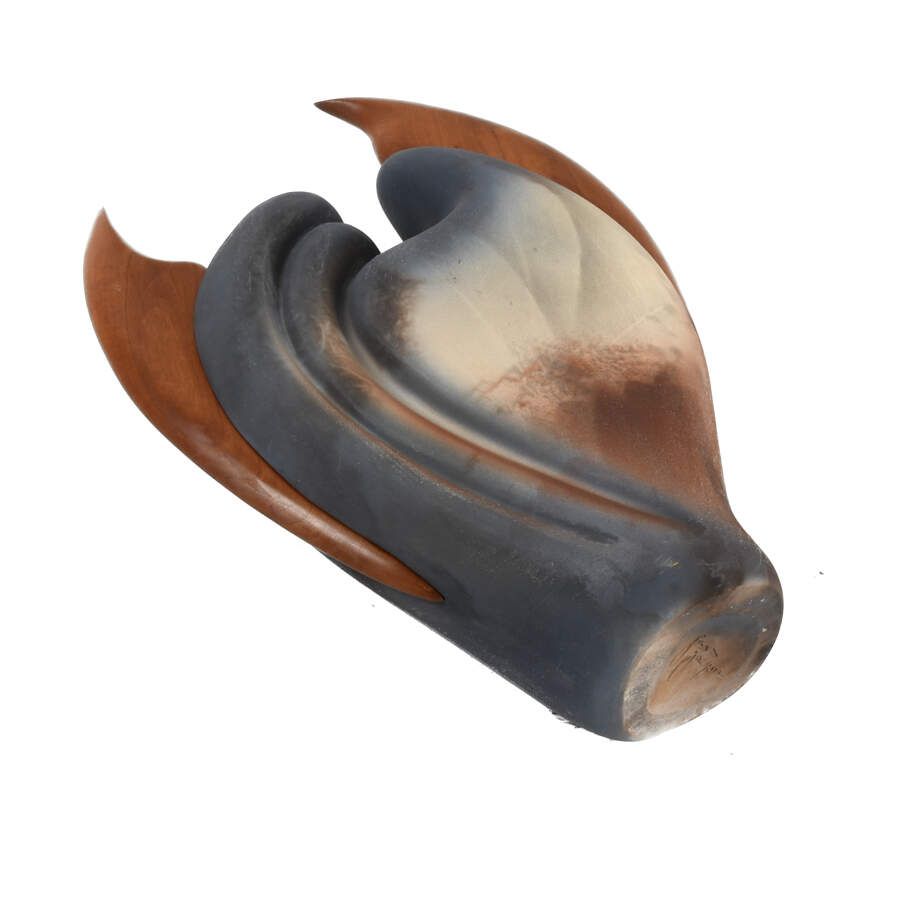 Jan Jacques Art Pottery and Wood "Queen Trigger Fish" Vase-8