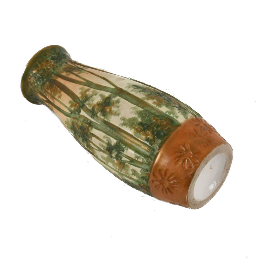 Amphora Art Nouveau Forest Scene Pottery Vase-6