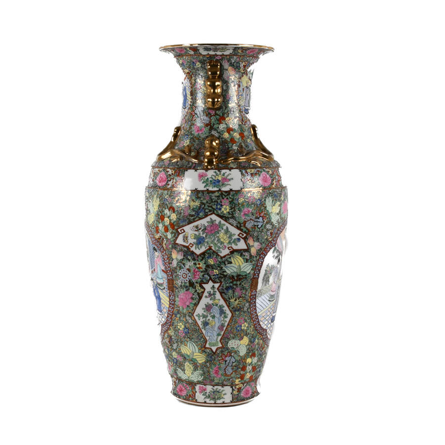 Chinese Famille Rose Palace Floor Vase-6