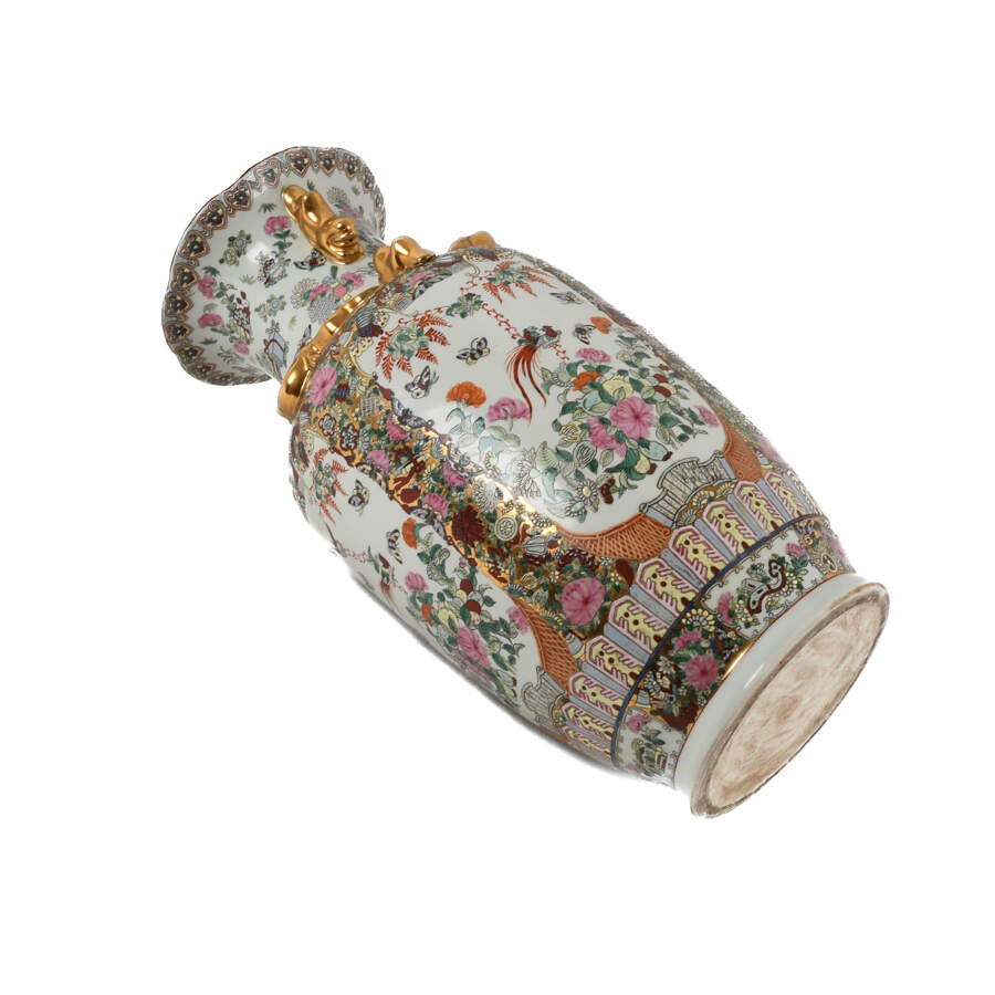 Chinese Famille Rose Floor Vase-7