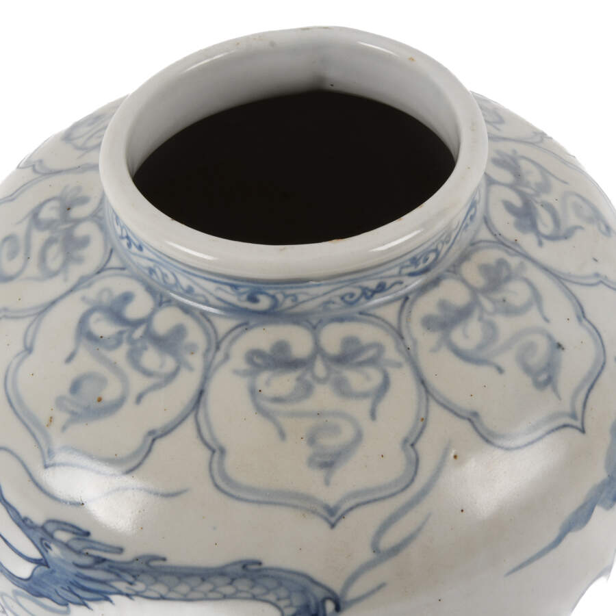Vietnam Blue and White Vase with Dragon Design-3