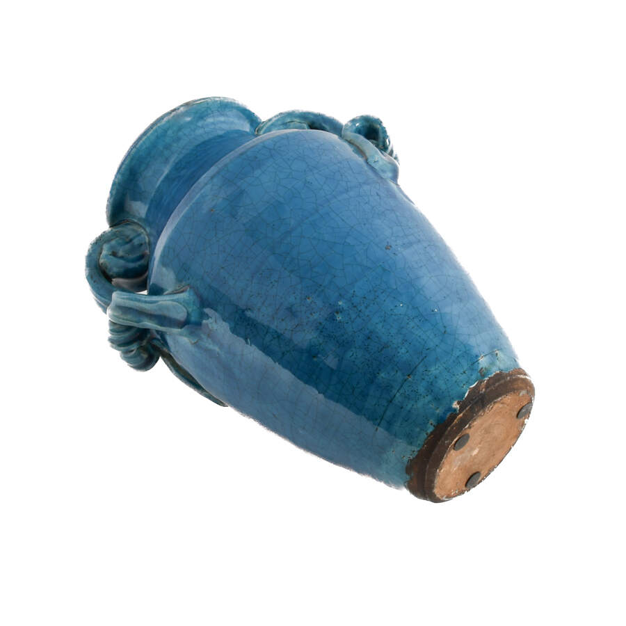 Antique Turquoise Double-Handle Vase-6